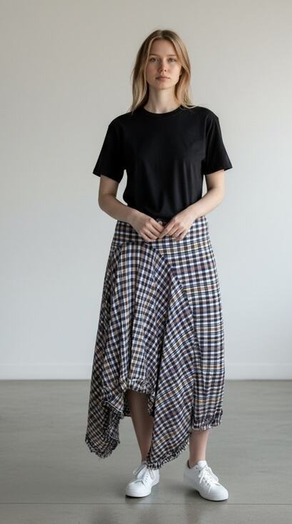 Hofmann Copenhagen Dresses & Skirts - Hofmann Copenhagen Juliane Plaid Asymmetrical Midi Skirt EU 34=2 Purple